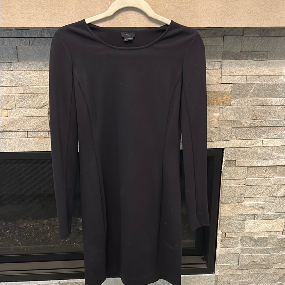 Theory Black Sheath Long Sleeve Dress for Work